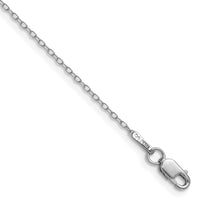 14k White Gold .8mm Forzantine Cable Chain Anklet-PEN337W-9