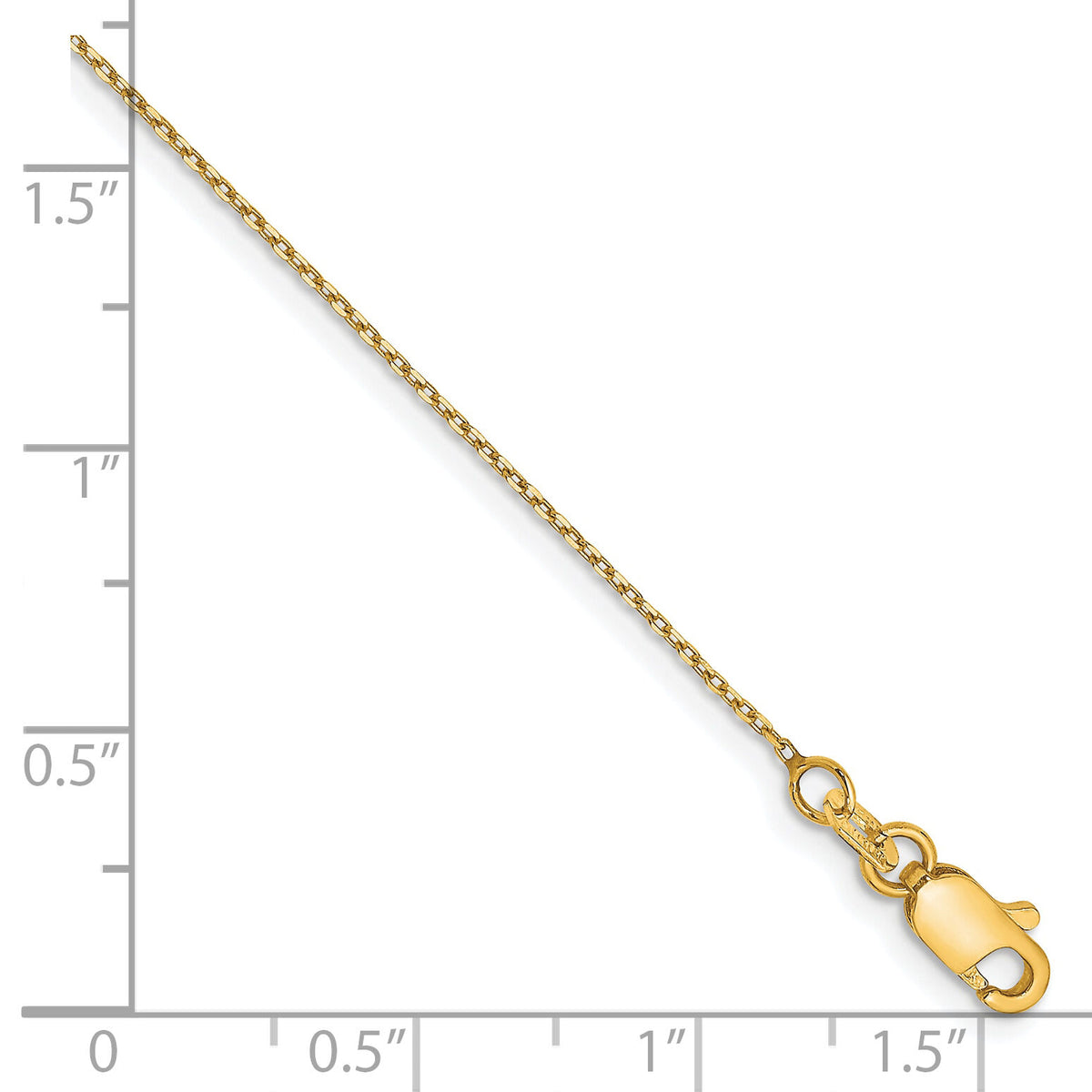 14k .8mm D/C Forzantine Cable Chain Anklet-PEN338-10