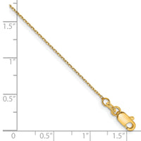 14k .8mm D/C Forzantine Cable Chain Anklet-PEN338-10