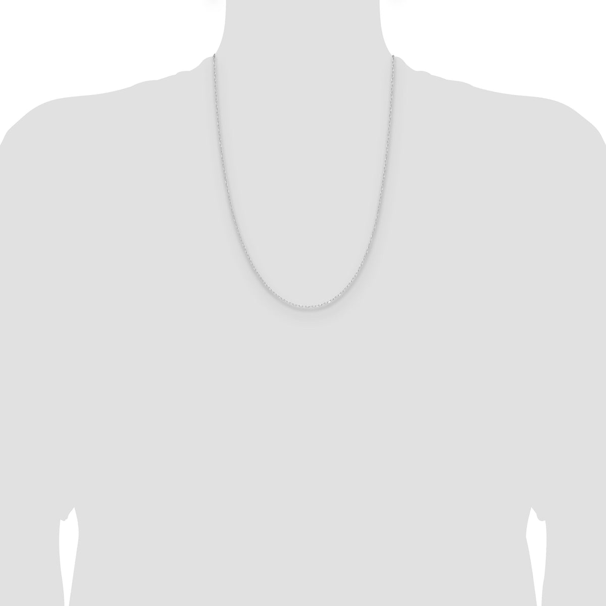 14k White Gold .8mm D/C Forzantine Cable Chain-PEN338W-24
