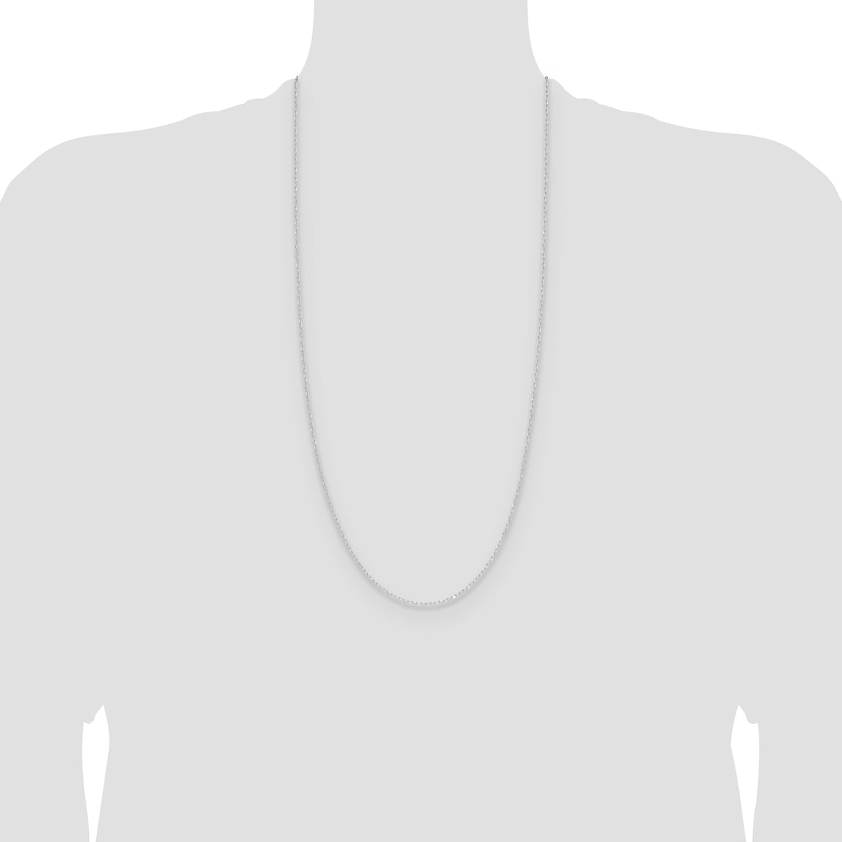 14k White Gold .8mm D/C Forzantine Cable Chain-PEN338W-30