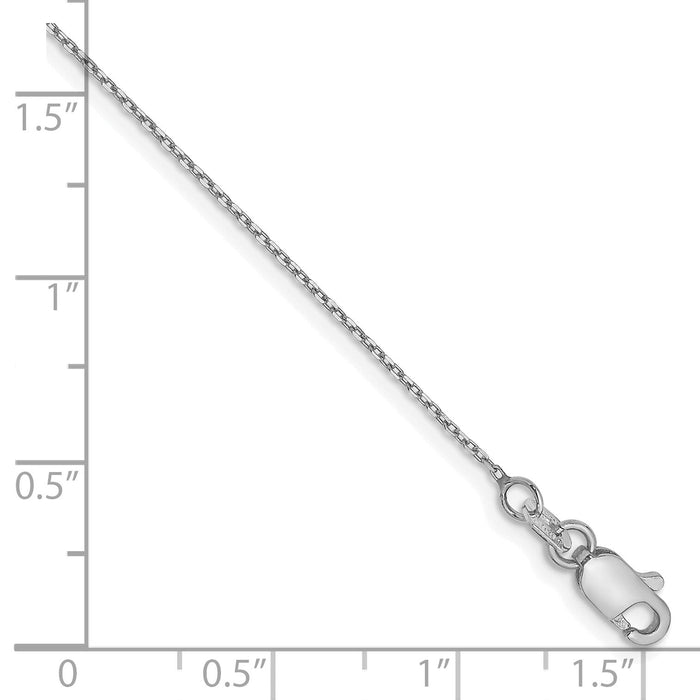 14k White Gold .8mm D/C Forzantine Cable Chain-PEN338W-10