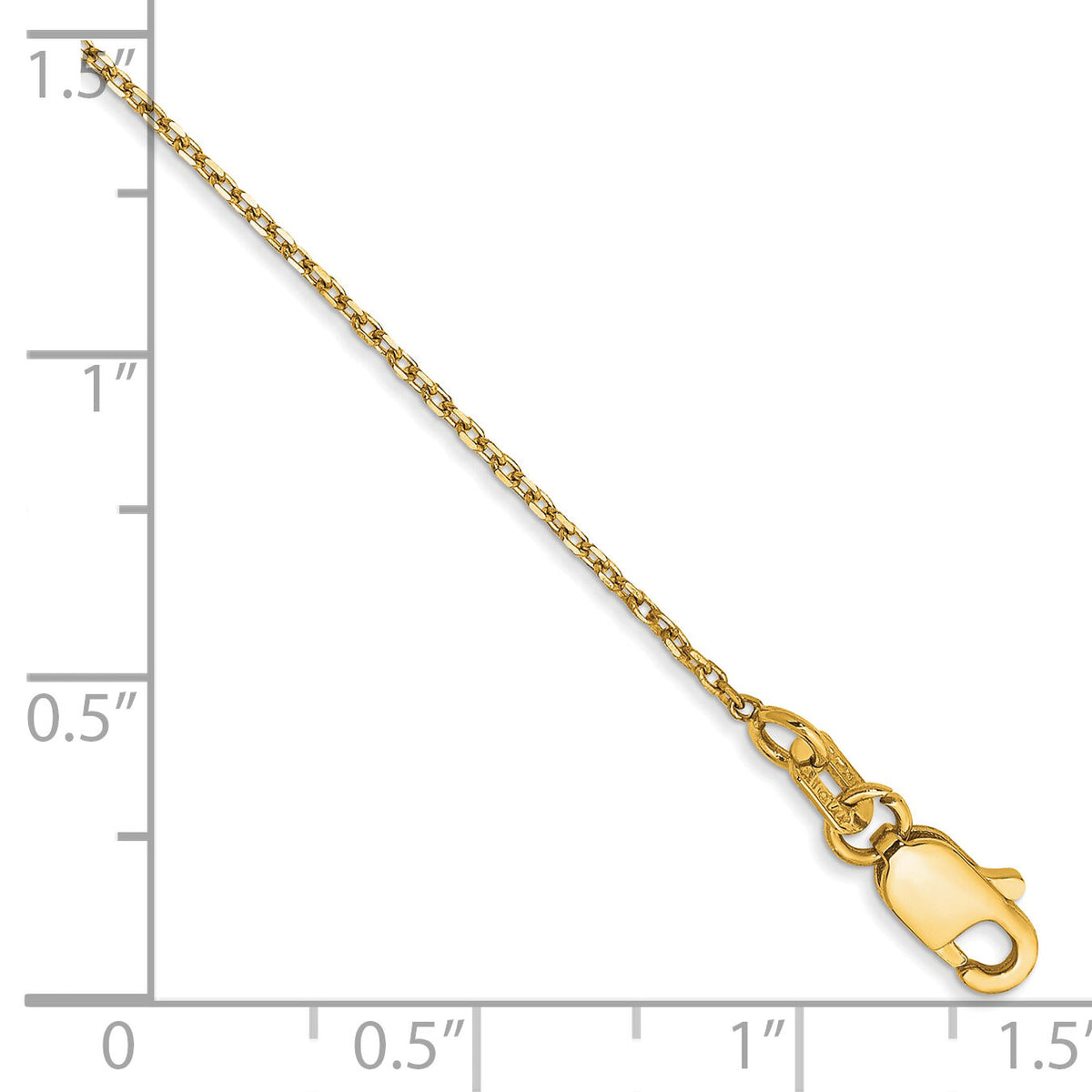 14k 1.0mm D/C Forzantine Cable Chain Anklet-PEN339-10