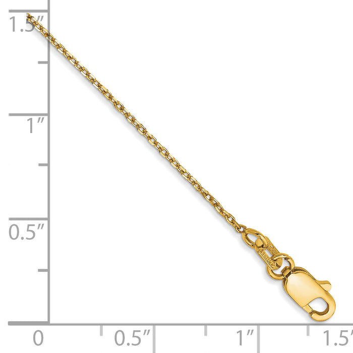 14k 1.0mm D/C Forzantine Cable Chain Anklet-PEN339-10
