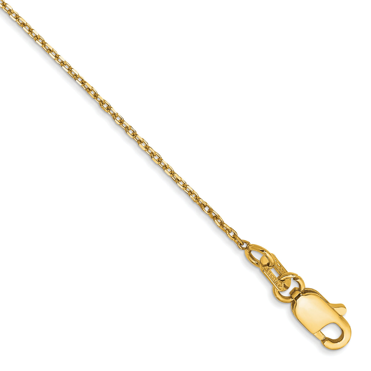 14k 1.0mm D/C Forzantine Cable Chain Anklet-PEN339-10