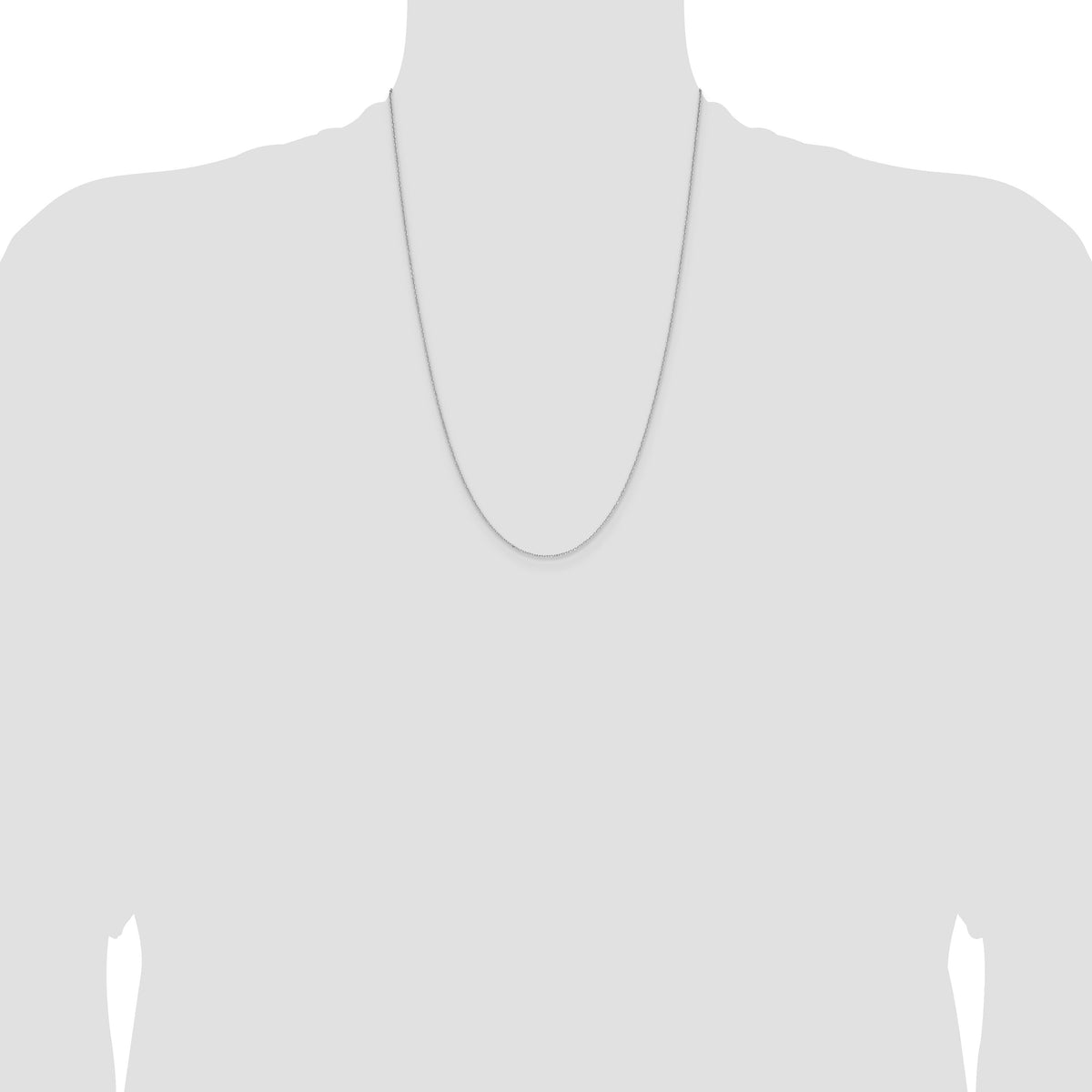 14k White Gold 1.0mm D/C Forzantine Cable Chain-PEN339W-24