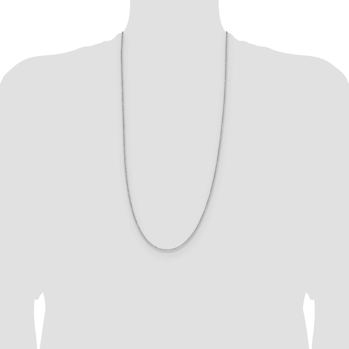 14k White Gold 1.4mm D/C Forzantine Cable Chain-PEN340W-30