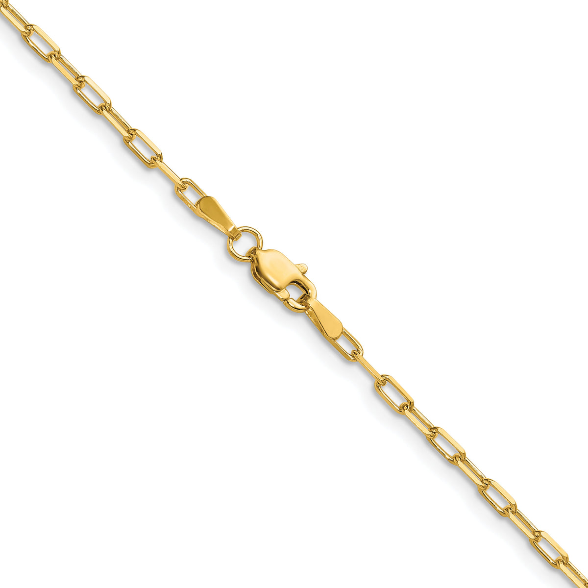 14k 2.1mm Solid Beveled Paperclip Chain-PEN342-26