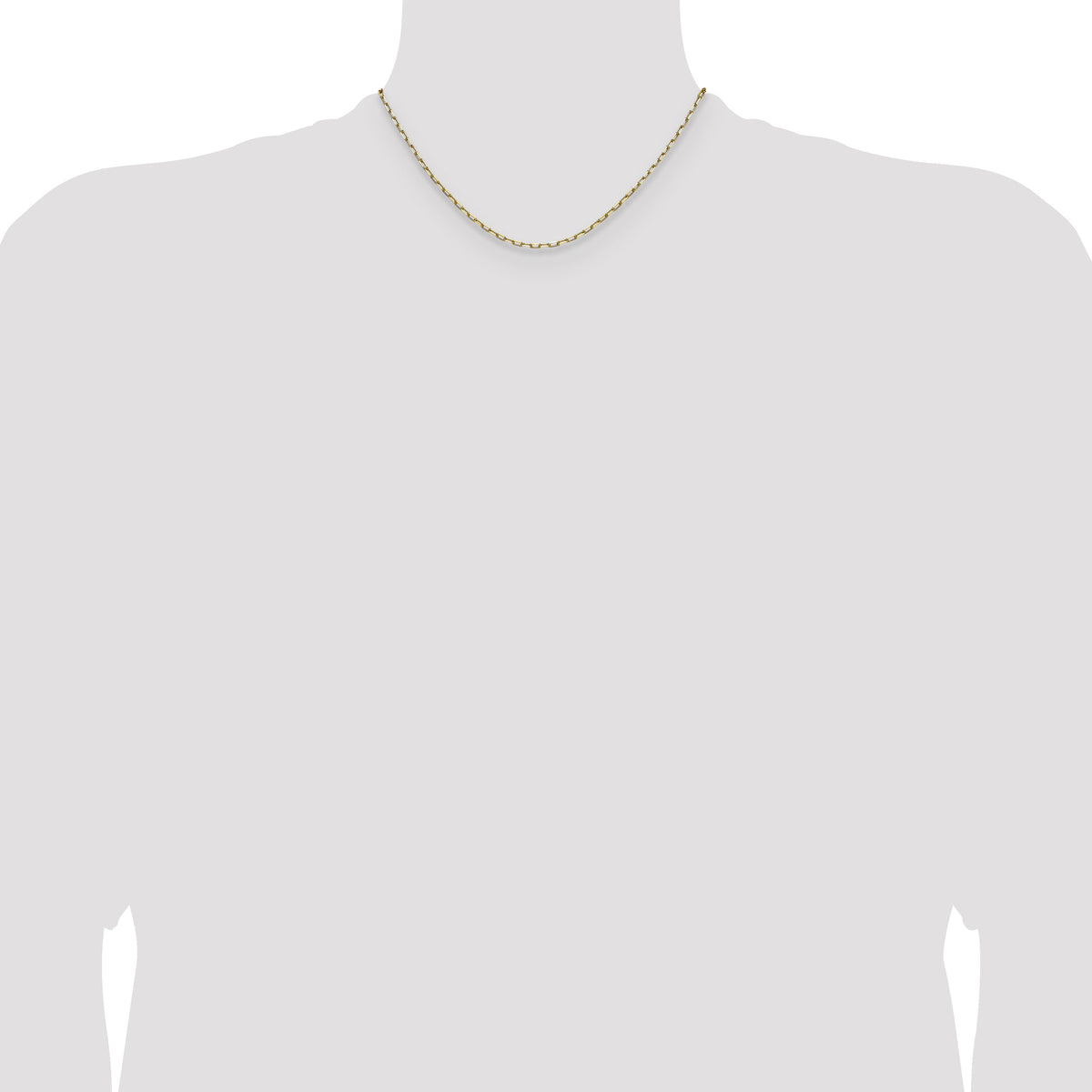14k 2.1mm Solid Beveled Paperclip Chain-PEN342-16
