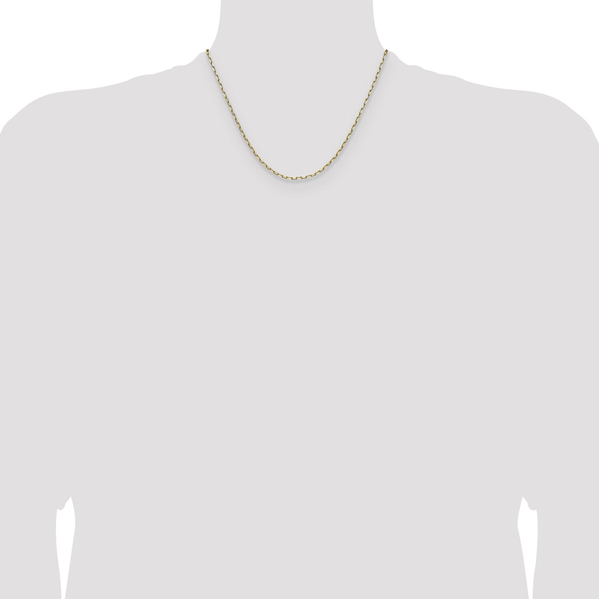 14k 2.1mm Solid Beveled Paperclip Chain-PEN342-18