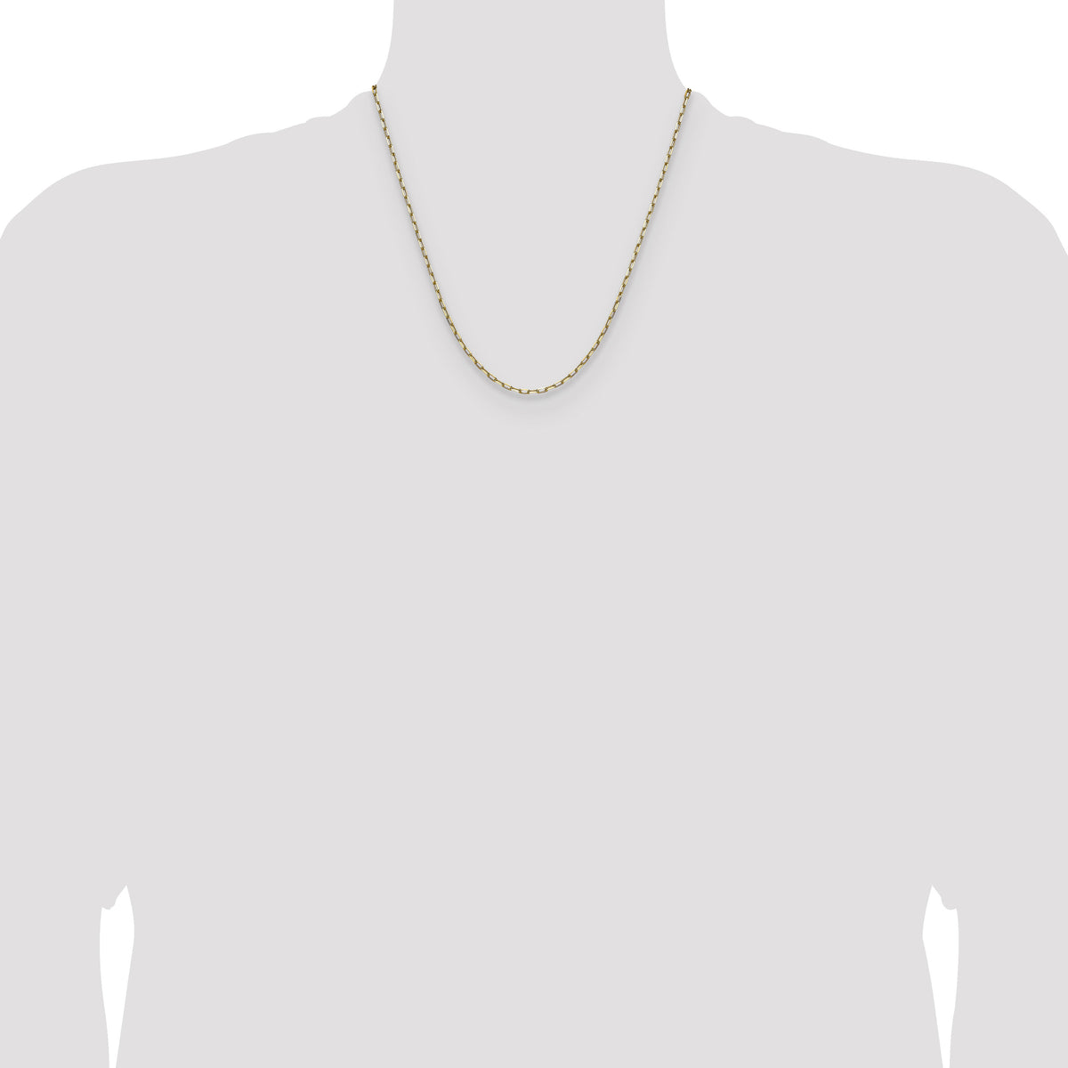 14k 2.1mm Solid Beveled Paperclip Chain-PEN342-20