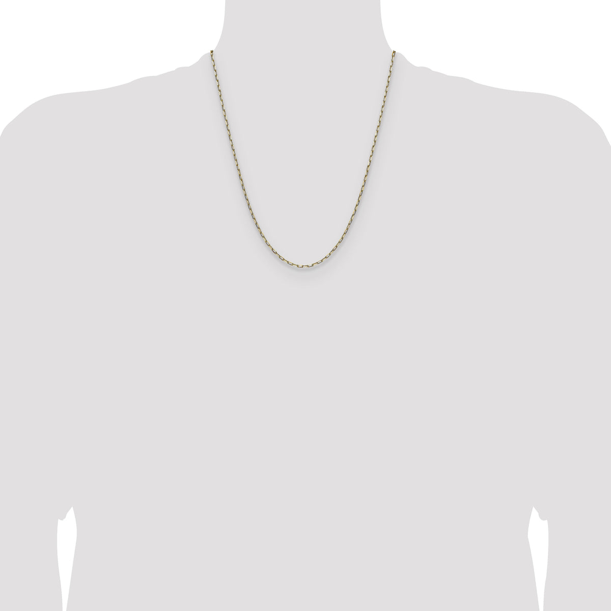 14k 2.1mm Solid Beveled Paperclip Chain-PEN342-22
