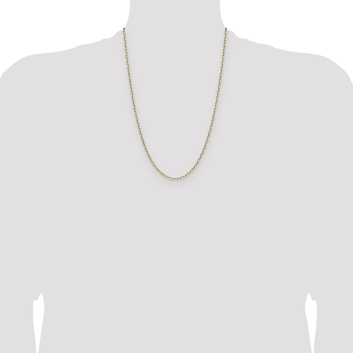 14k 2.1mm Solid Beveled Paperclip Chain-PEN342-24