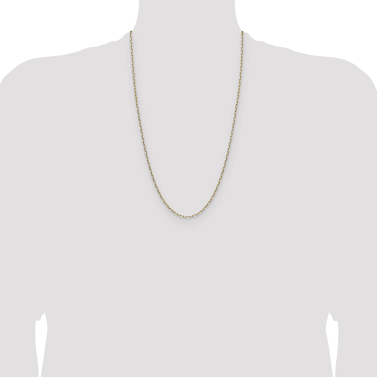 14k 2.1mm Solid Beveled Paperclip Chain-PEN342-26