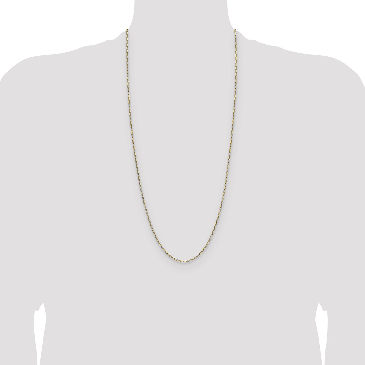 14k 2.1mm Solid Beveled Paperclip Chain-PEN342-30
