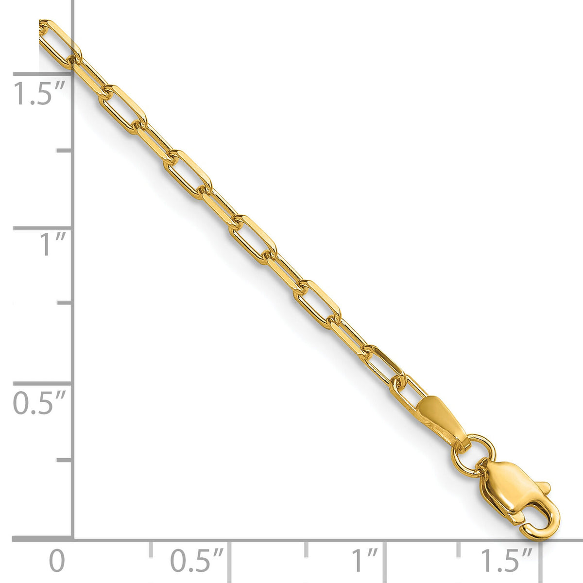 14k 2.1mm Solid Beveled Paperclip Chain-PEN342-10