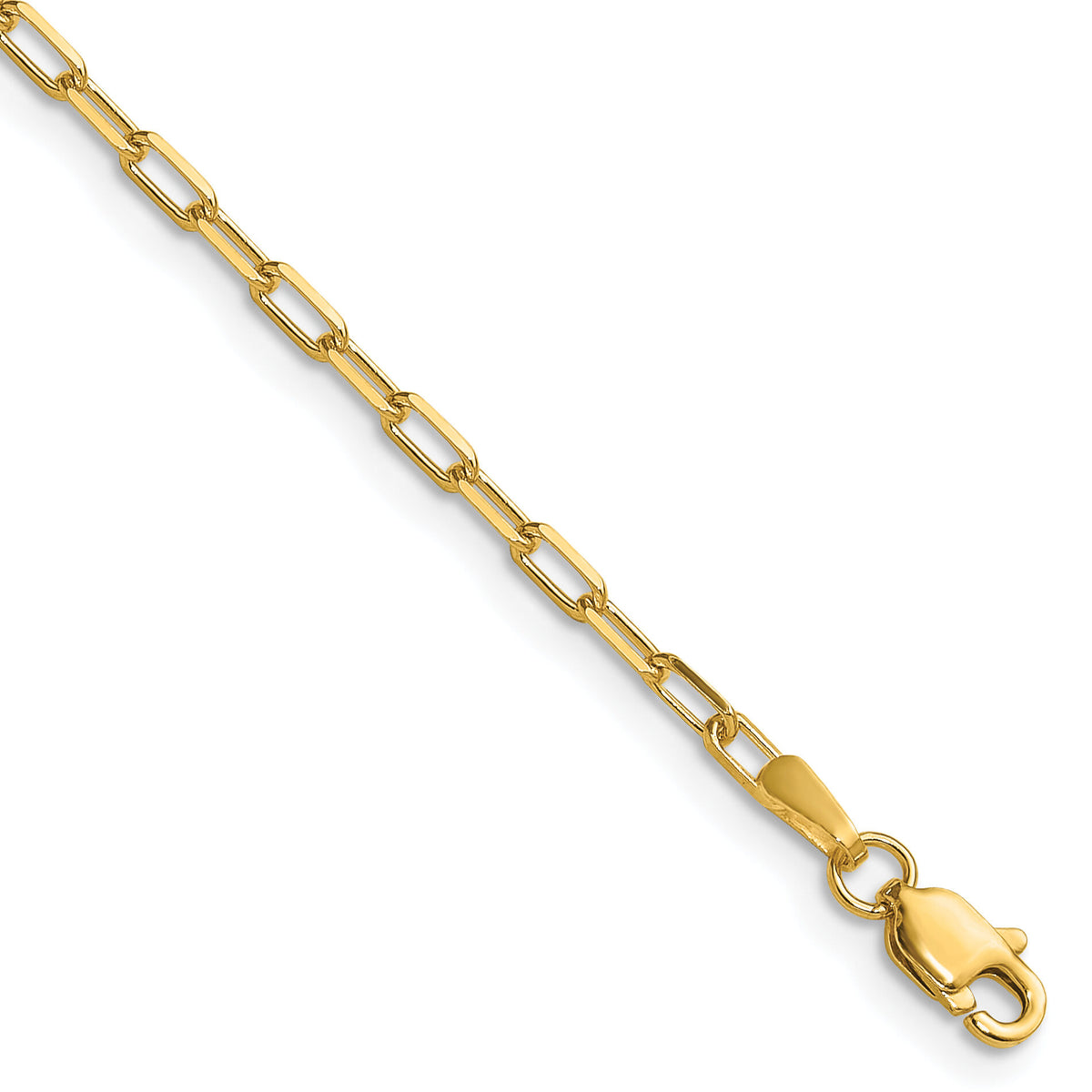 14k 2.1mm Solid Beveled Paperclip Chain-PEN342-8
