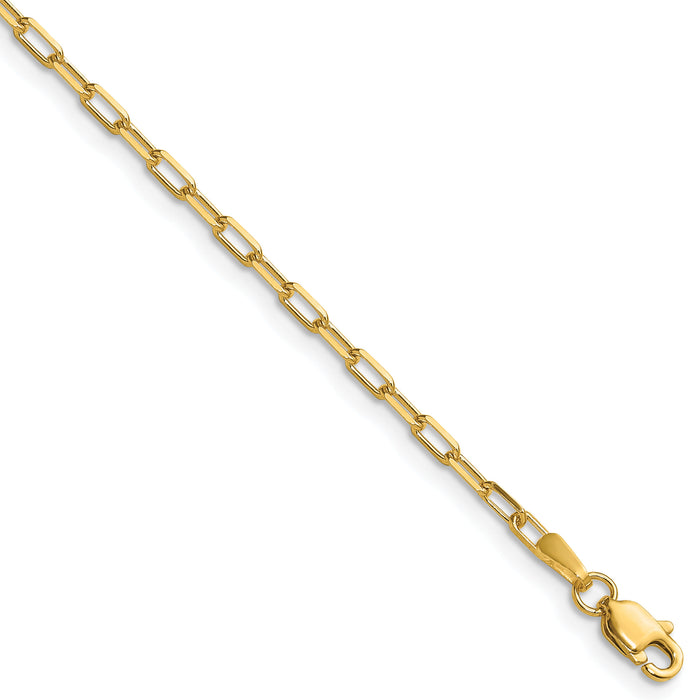 14k 2.1mm Solid Beveled Paperclip Chain-PEN342-16