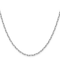14k White Gold 2.1mm Solid Beveled Paperclip Chain-PEN342W-30