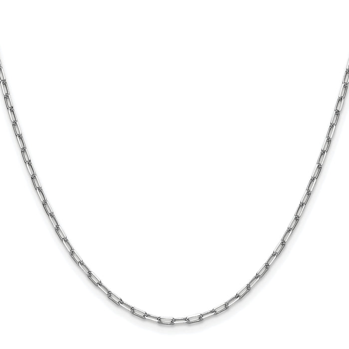 14k White Gold 2.1mm Solid Beveled Paperclip Chain-PEN342W-30