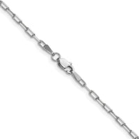 14k White Gold 2.1mm Solid Beveled Paperclip Chain-PEN342W-26