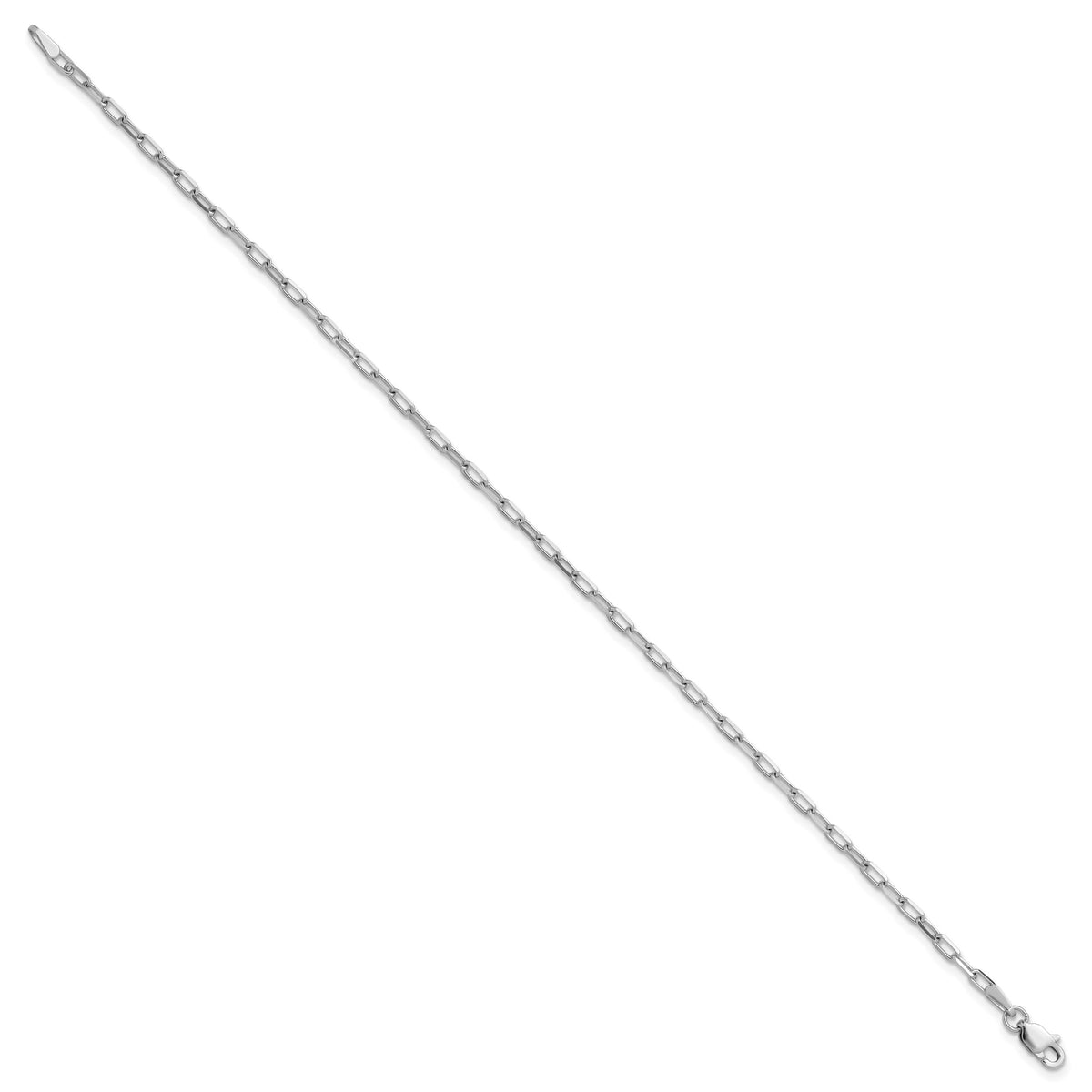 14k White Gold 2.1mm Solid Beveled Paperclip Chain-PEN342W-7