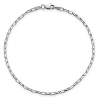 14k White Gold 2.1mm Solid Beveled Paperclip Chain-PEN342W-10