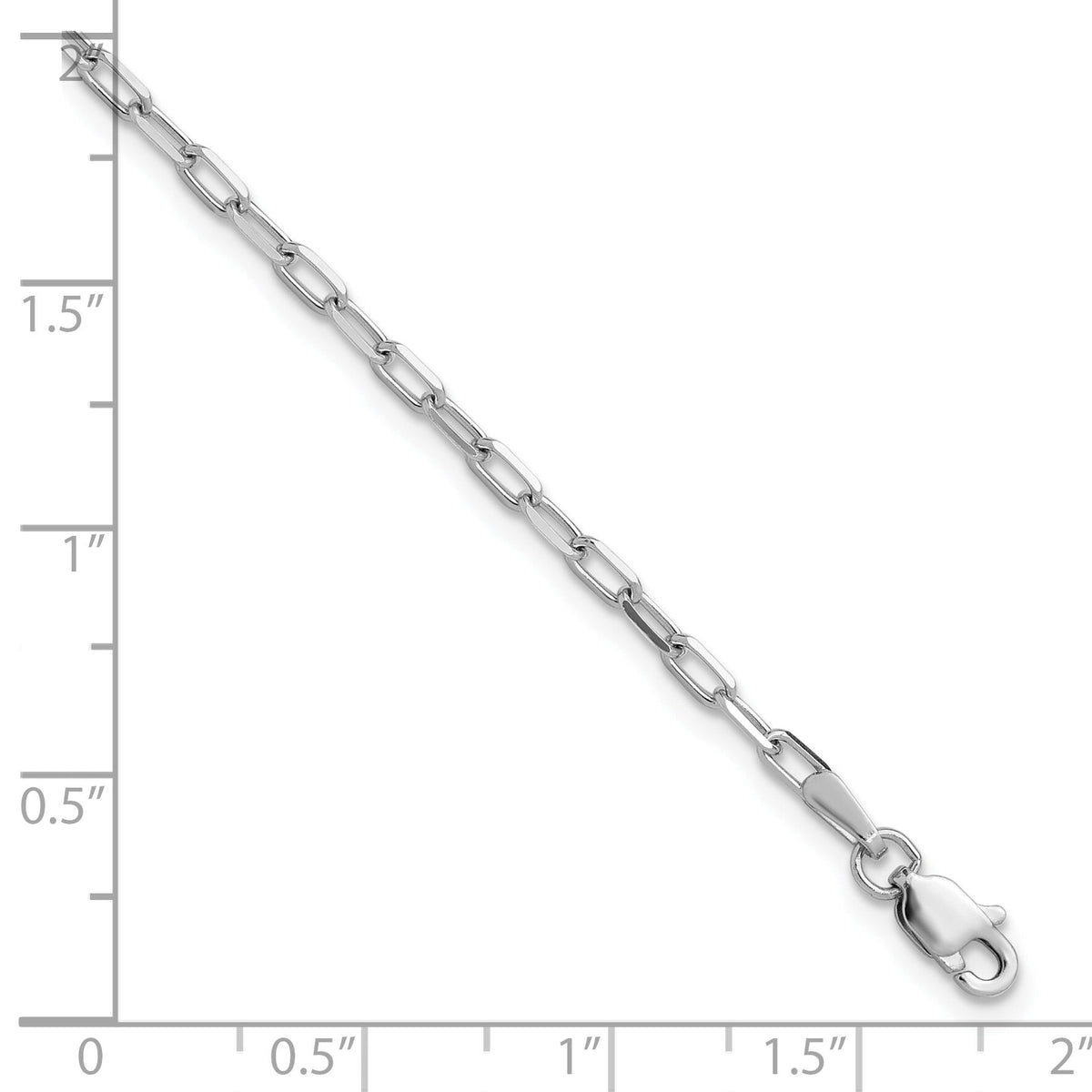 14k White Gold 2.1mm Solid Beveled Paperclip Chain-PEN342W-7