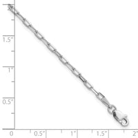 14k White Gold 2.1mm Solid Beveled Paperclip Chain-PEN342W-10
