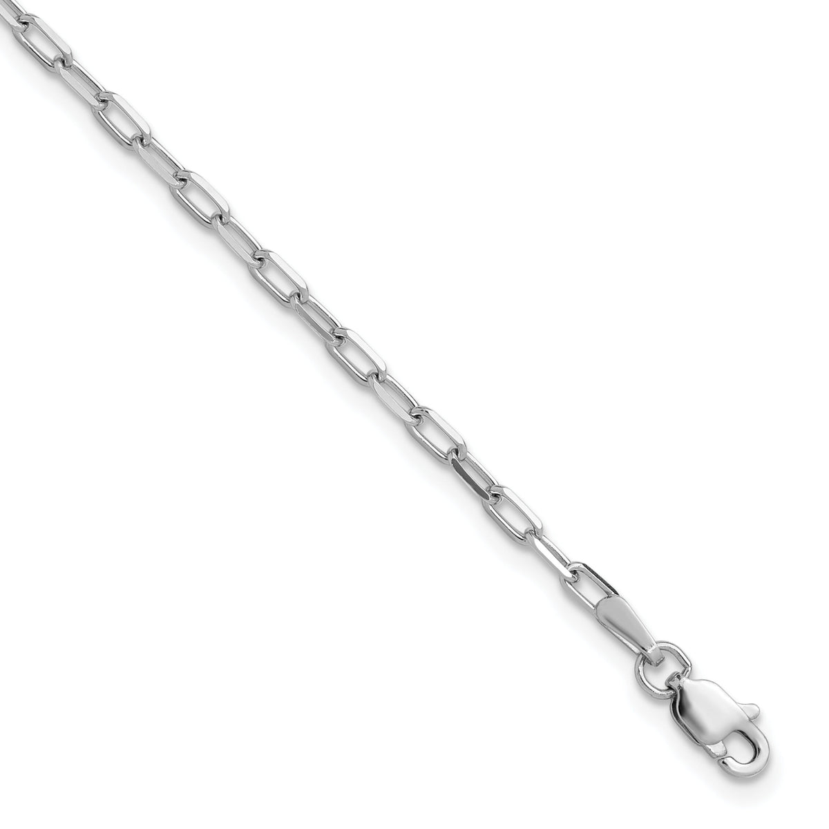 14k White Gold 2.1mm Solid Beveled Paperclip Chain-PEN342W-7