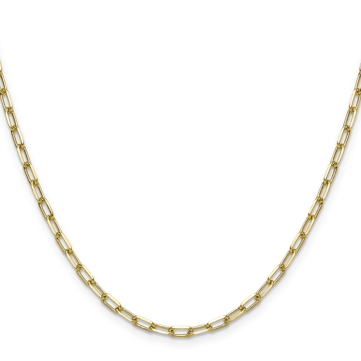 14k 3.0mm Solid Beveled Paperclip Chain-PEN343-24