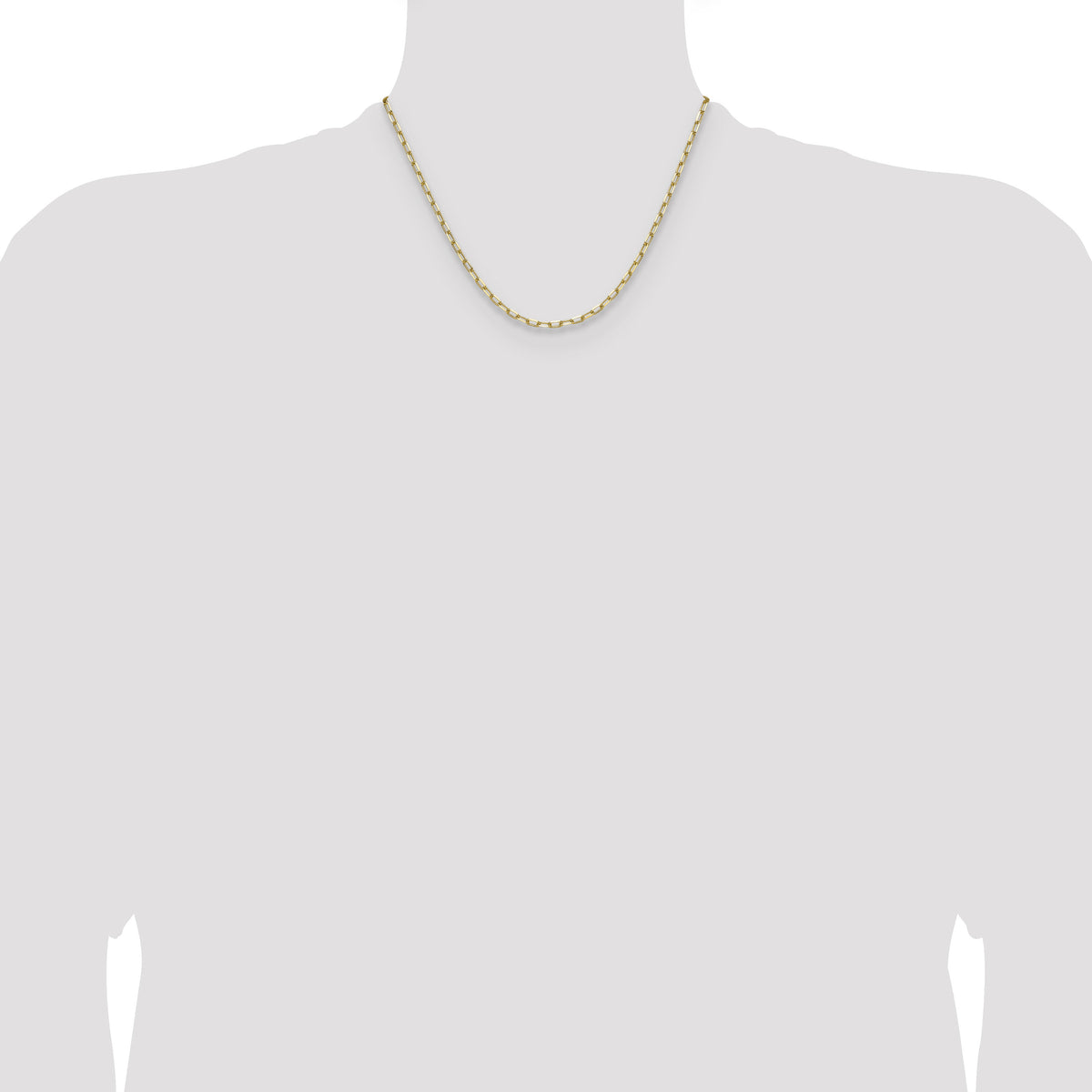 14k 3.0mm Solid Beveled Paperclip Chain-PEN343-18