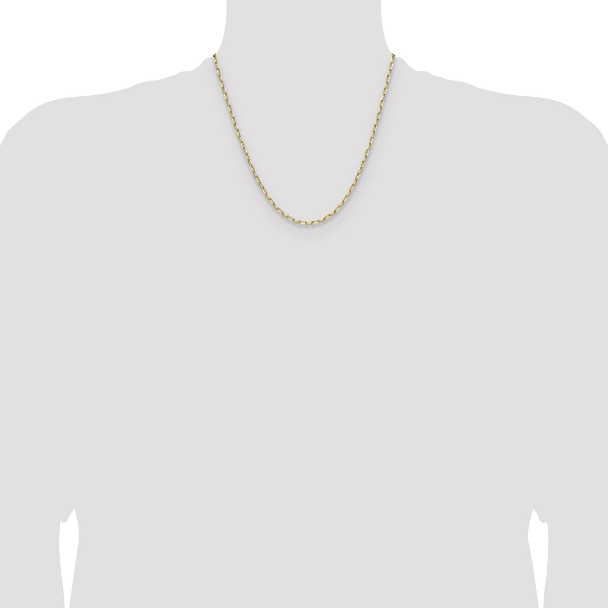 14k 3.0mm Solid Beveled Paperclip Chain-PEN343-20