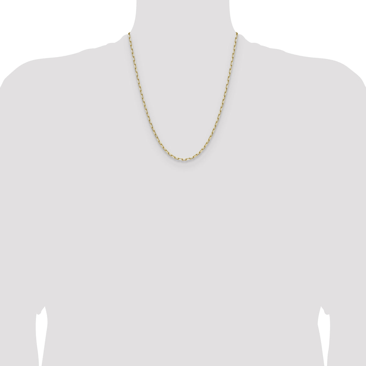 14k 3.0mm Solid Beveled Paperclip Chain-PEN343-22