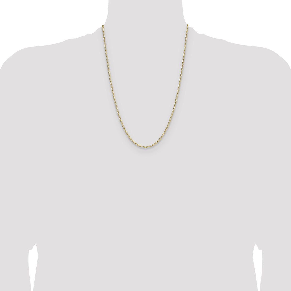14k 3.0mm Solid Beveled Paperclip Chain-PEN343-24