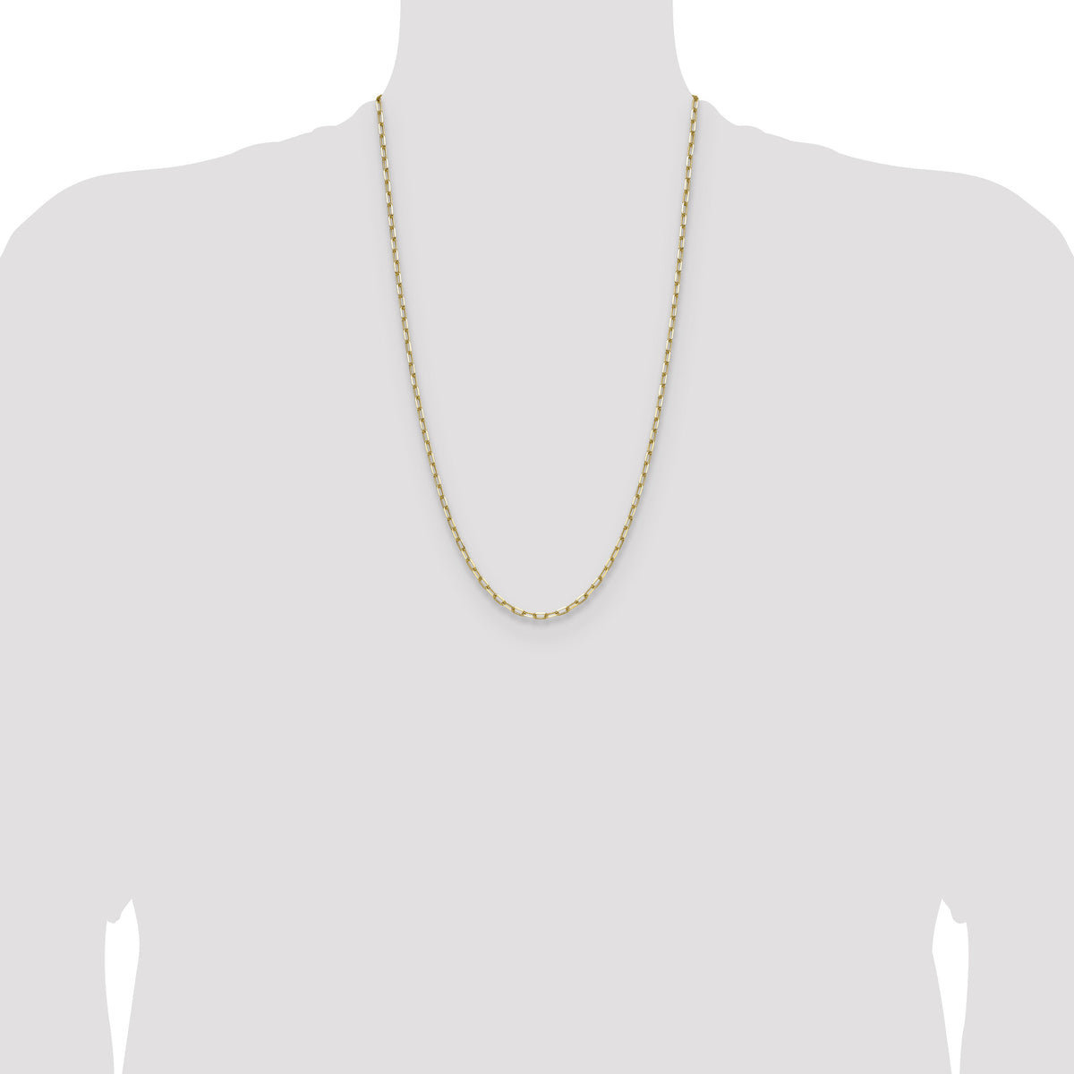 14k 3.0mm Solid Beveled Paperclip Chain-PEN343-26