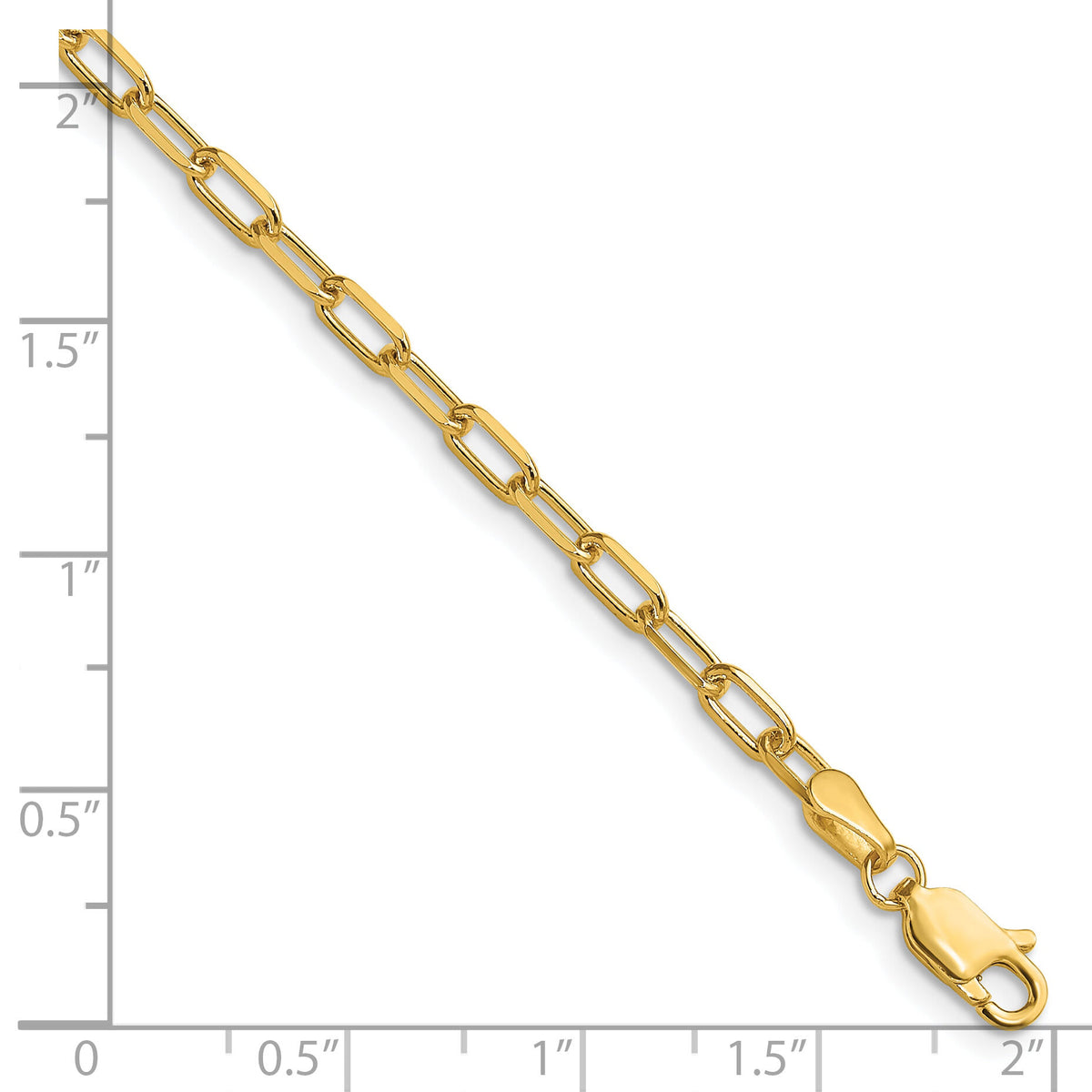 14k 3.0mm Solid Beveled Paperclip Chain-PEN343-8
