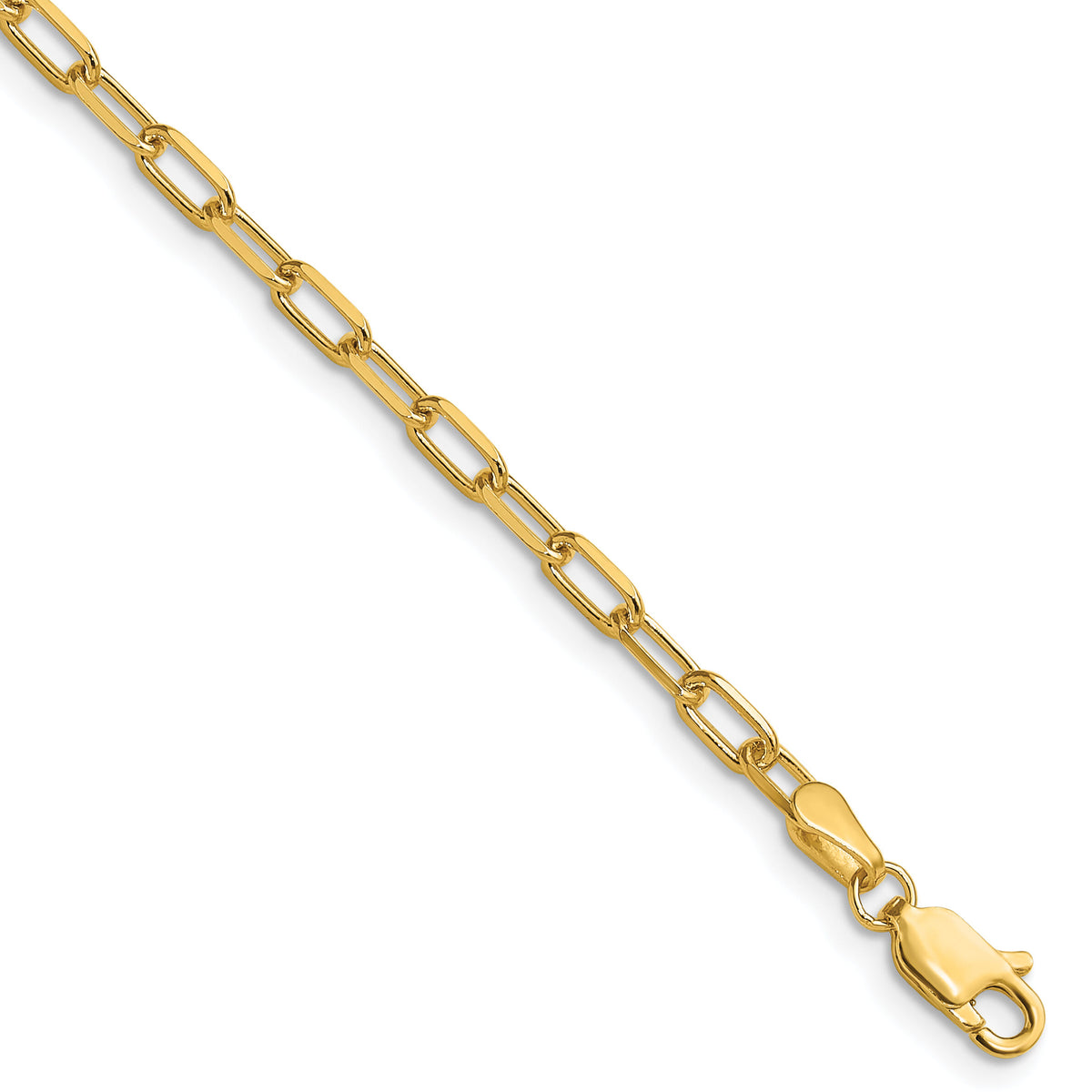 14k 3.0mm Solid Beveled Paperclip Chain-PEN343-7