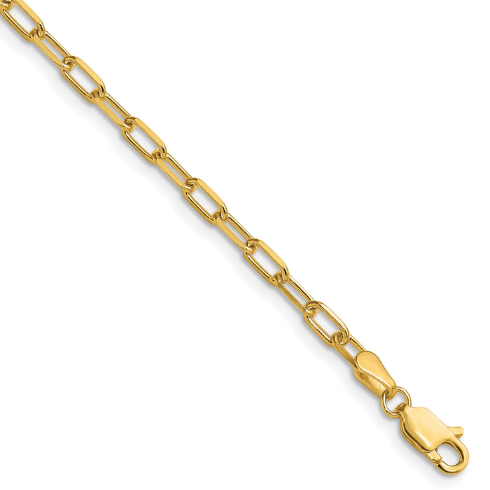 14k 3.0mm Solid Beveled Paperclip Chain-PEN343-8
