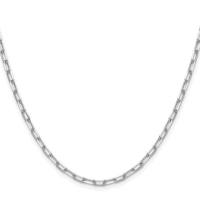14k White Gold 3.0mm Solid Beveled Paperclip Chain-PEN343W-16