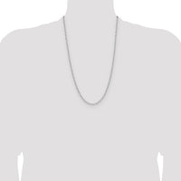 14k White Gold 3.0mm Solid Beveled Paperclip Chain-PEN343W-26
