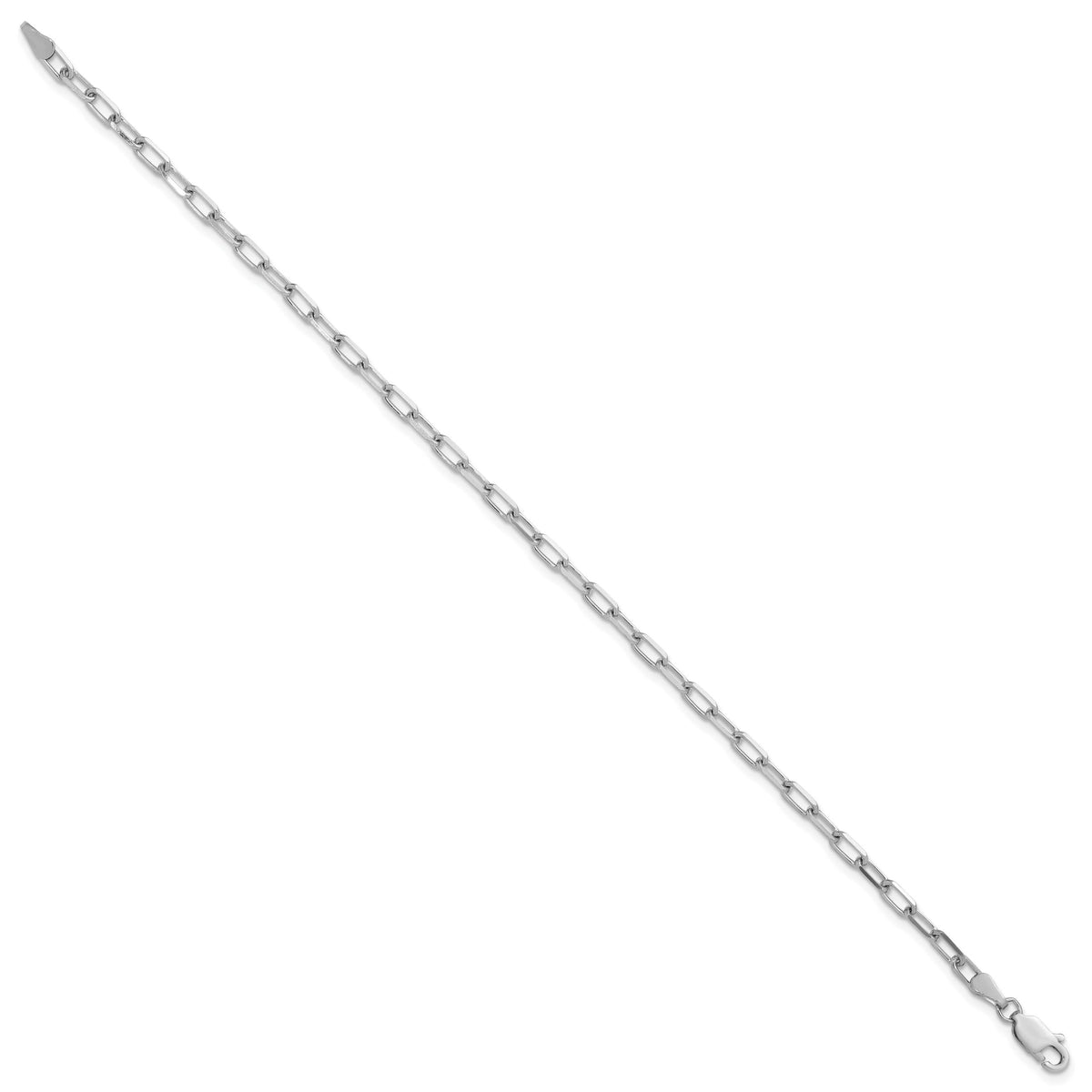 14k White Gold 3.0mm Solid Beveled Paperclip Chain-PEN343W-8