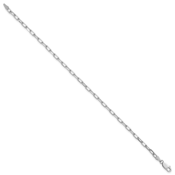 14k White Gold 3.0mm Solid Beveled Paperclip Chain-PEN343W-8