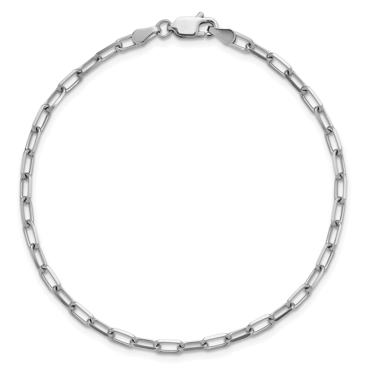 14k White Gold 3.0mm Solid Beveled Paperclip Chain-PEN343W-8