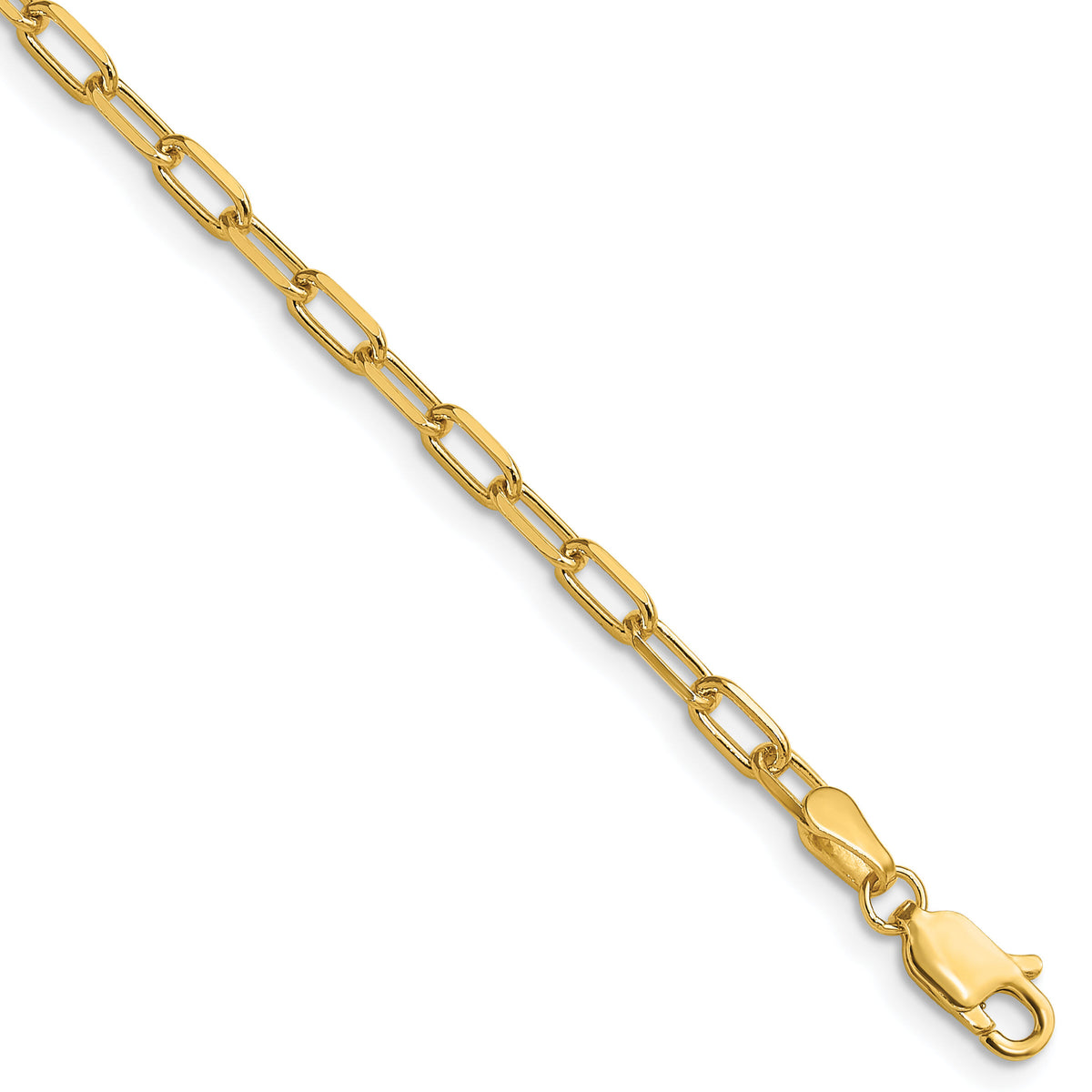 14k 3.0mm Solid Beveled Paperclip Chain-PEN343-18