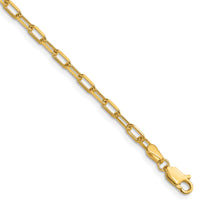 14k 3.0mm Solid Beveled Paperclip Chain-PEN343-22