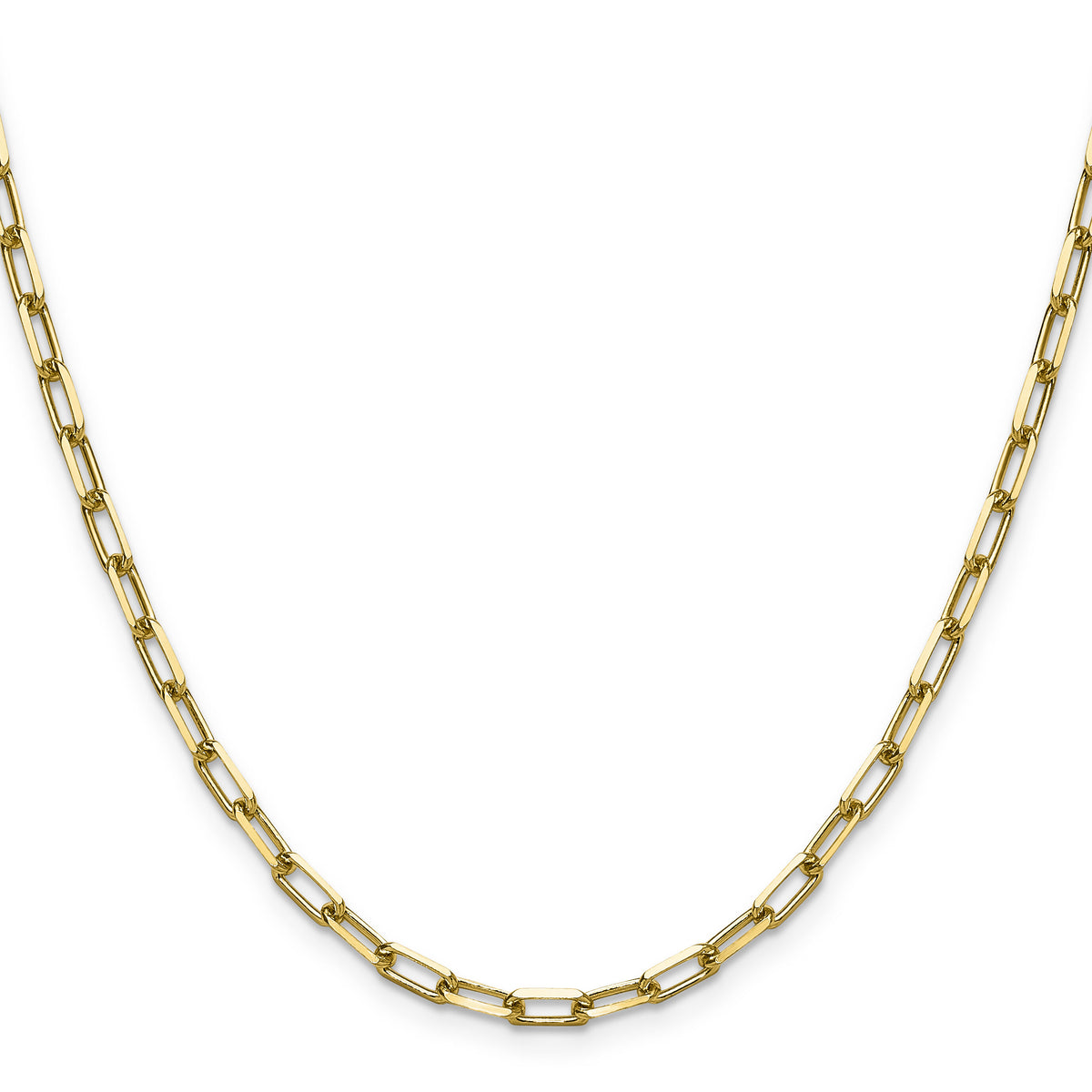 14k 3.5mm Solid Beveled Paperclip Chain-PEN344-24