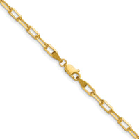 14k 3.5mm Solid Beveled Paperclip Chain-PEN344-30