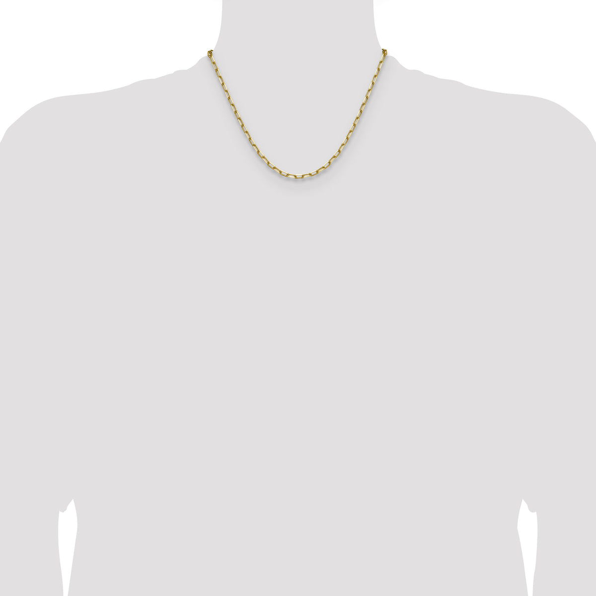 14k 3.5mm Solid Beveled Paperclip Chain-PEN344-18