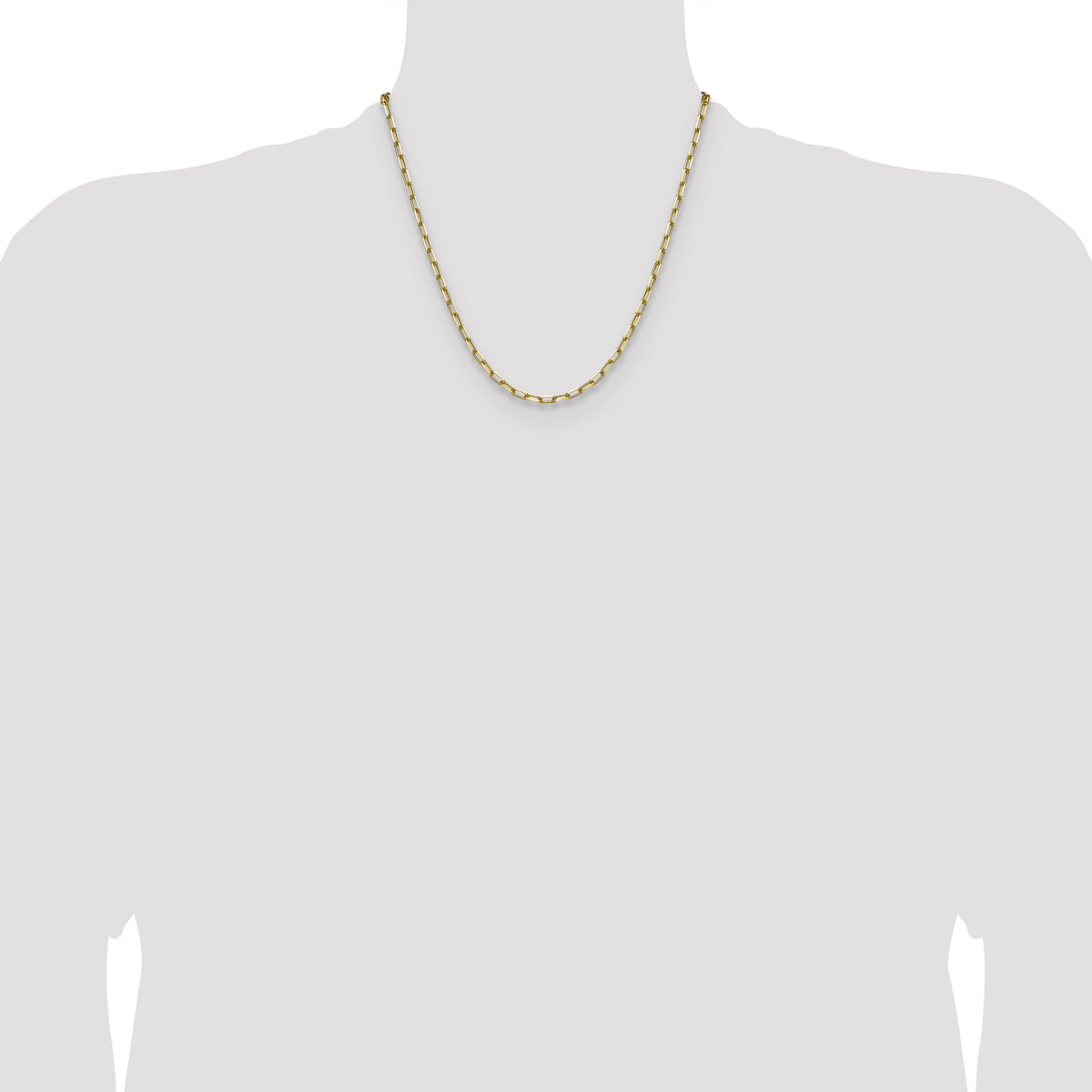 14k 3.5mm Solid Beveled Paperclip Chain-PEN344-20